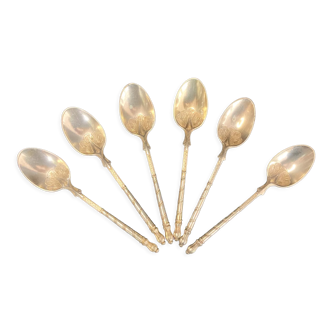 Tableware, suite of 6 small silver spoons early twentieth century