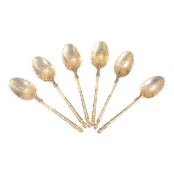 Tableware, suite of 6 small silver spoons early twentieth century