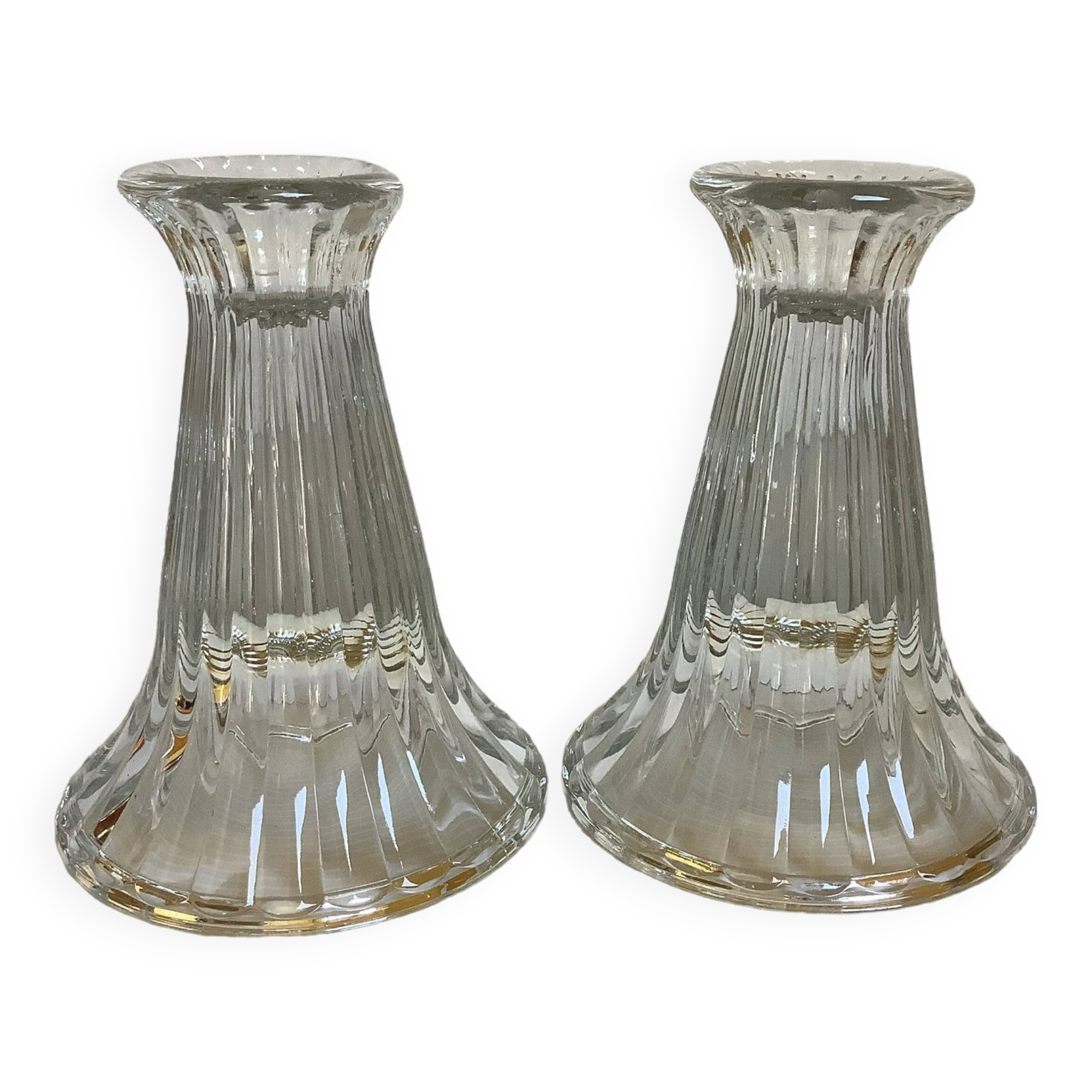 Pair of glass candlesticks