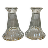 Pair of glass candlesticks