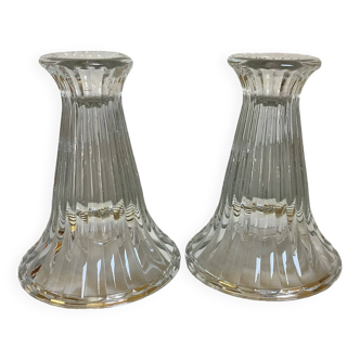 Pair of glass candlesticks