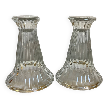 Pair of glass candlesticks