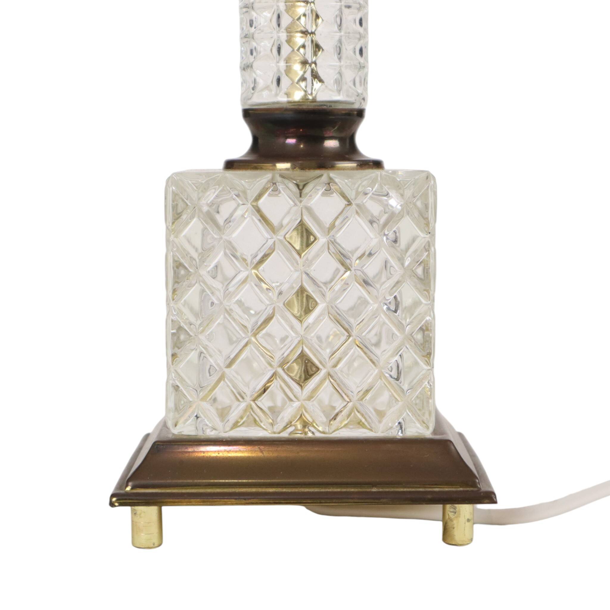 Vintage Classic Glass Table Lamp – Massive – 1980s