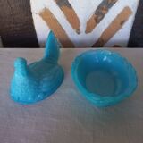 Blue opaline hen candy box
