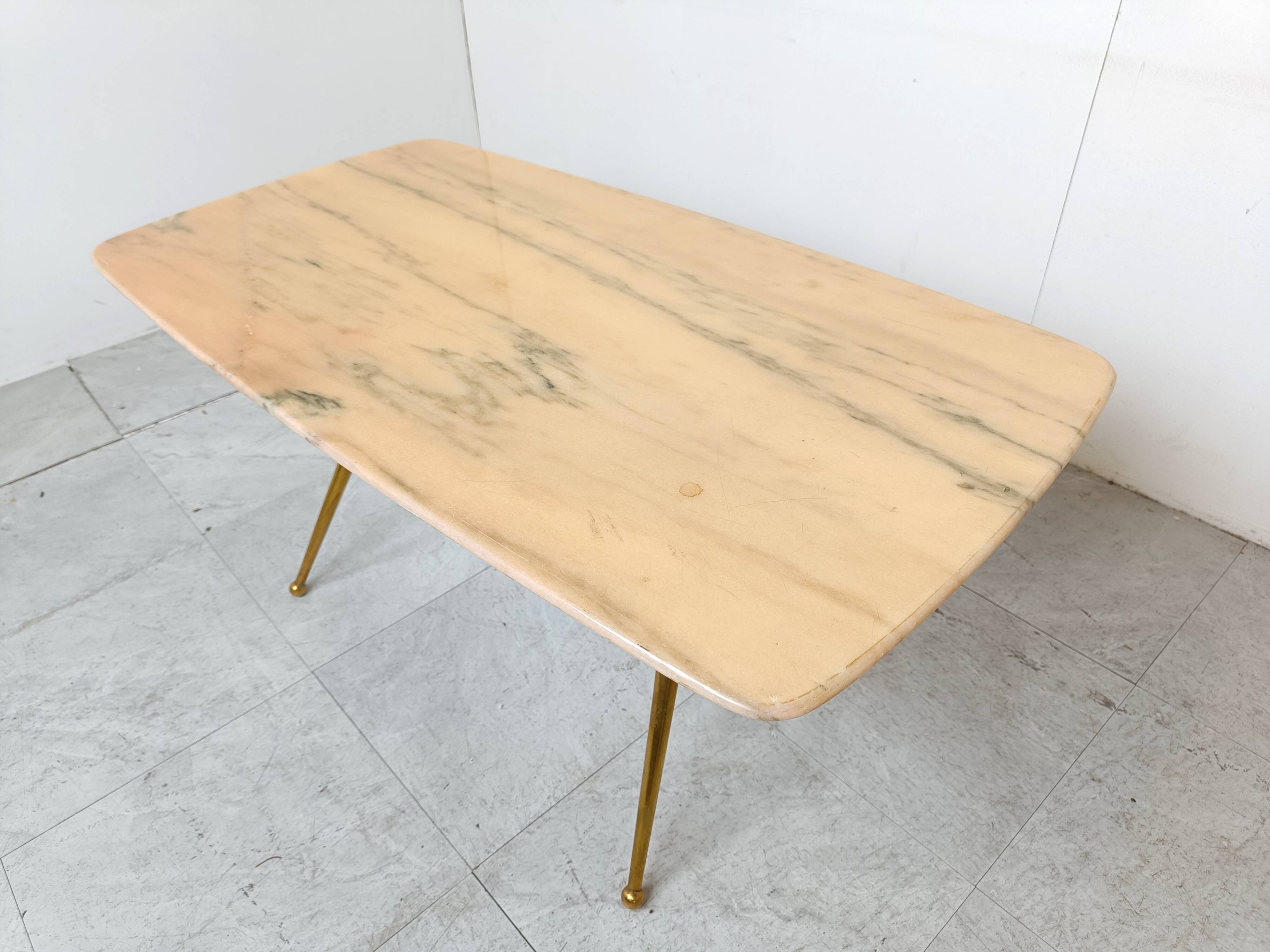 Table basse vintage italienne en marbre, 1950