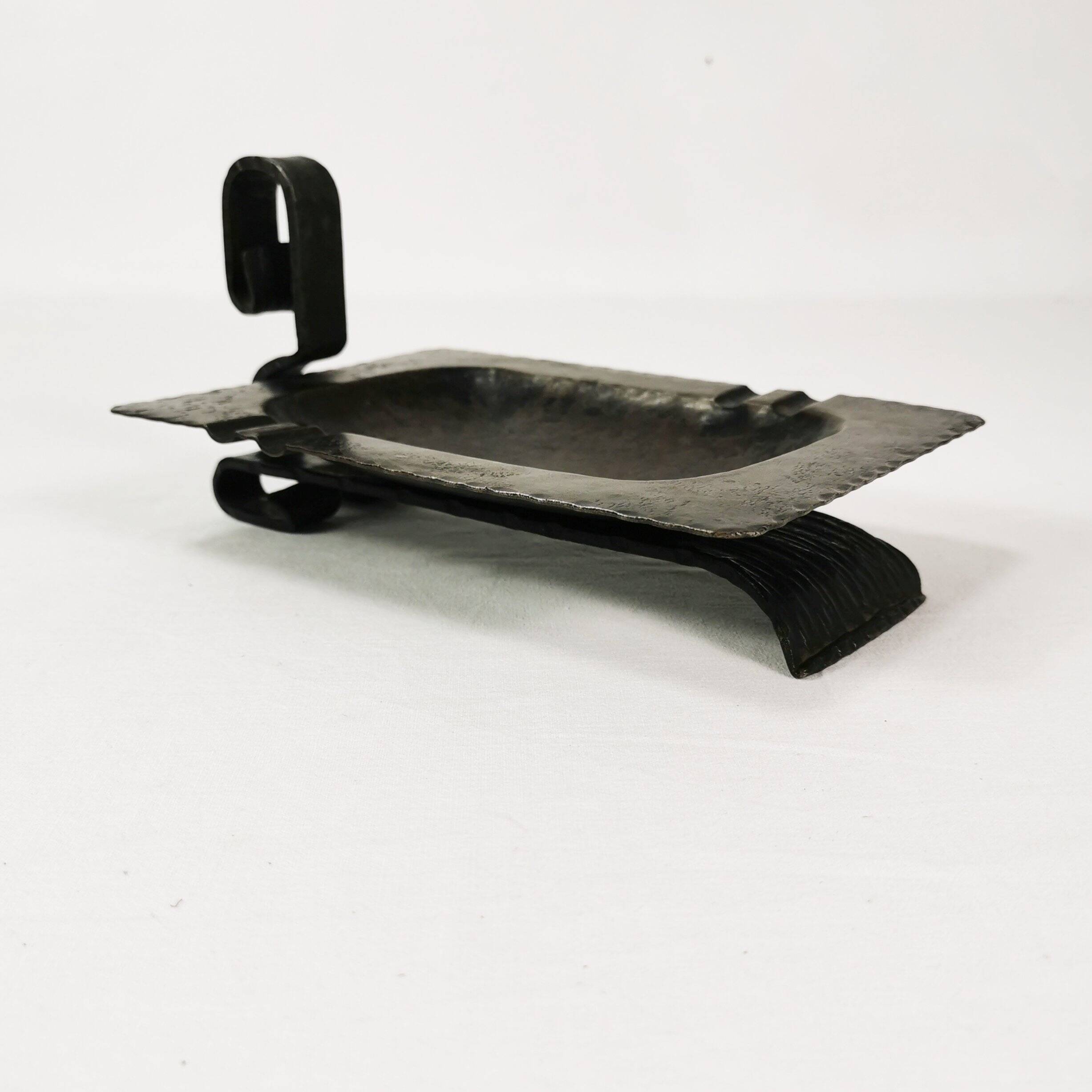 Hand-forged Brutalist-style study ashtray, Belgium, 1960s.