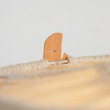 Vintage pendant lamp in wood and wool