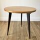 Tripod coffee table in wood and two-tone marquetry Scandinavian design 50s-60s