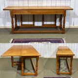 Large folding blond mahogany console - Indian work from the 1980s