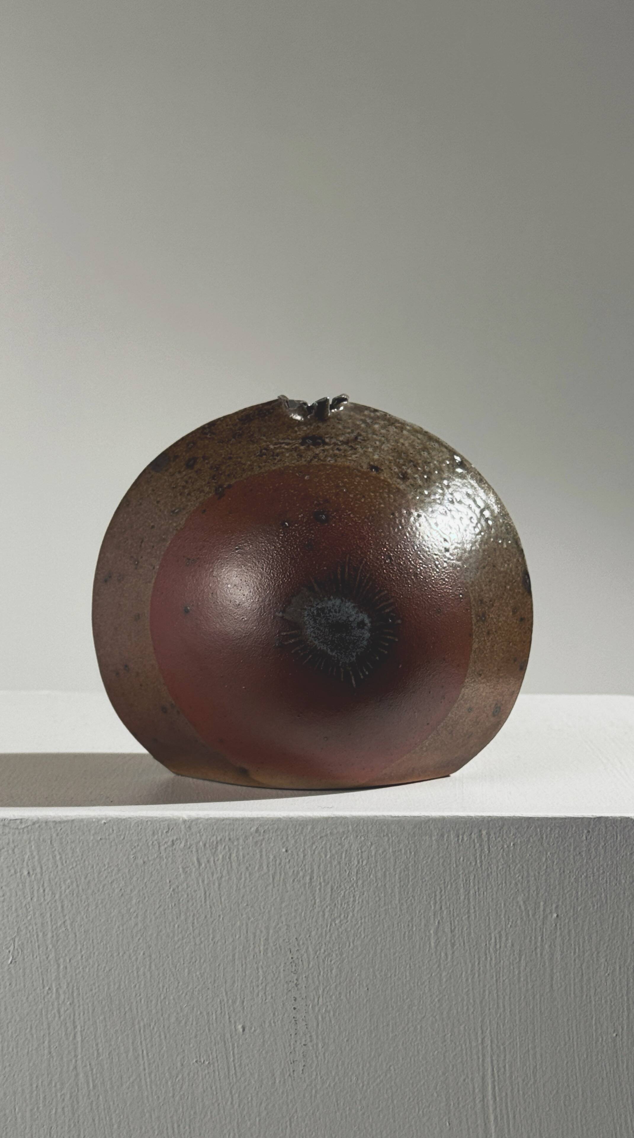 Stoneware soliflore vase by Gustave Tiffoche, Guérande, circa 1965.