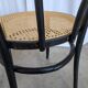 Vintage Thonet Style Dining Chair: Black Bentwood Cane Seat