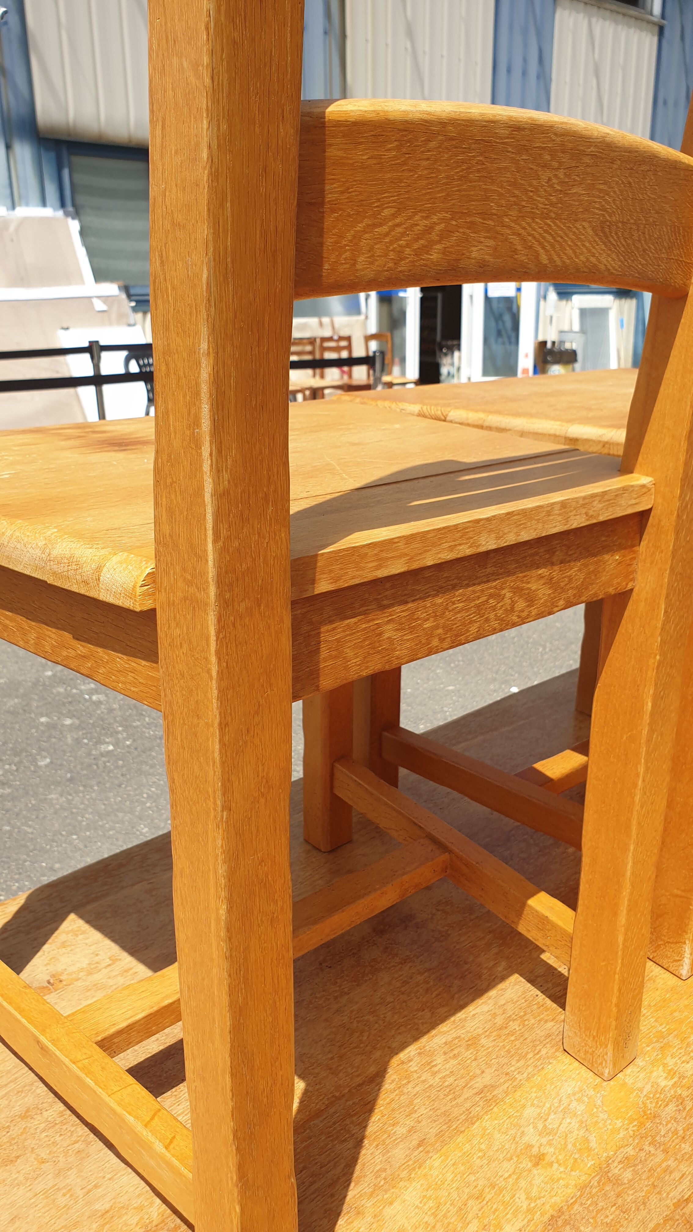 3 solid oak chairs