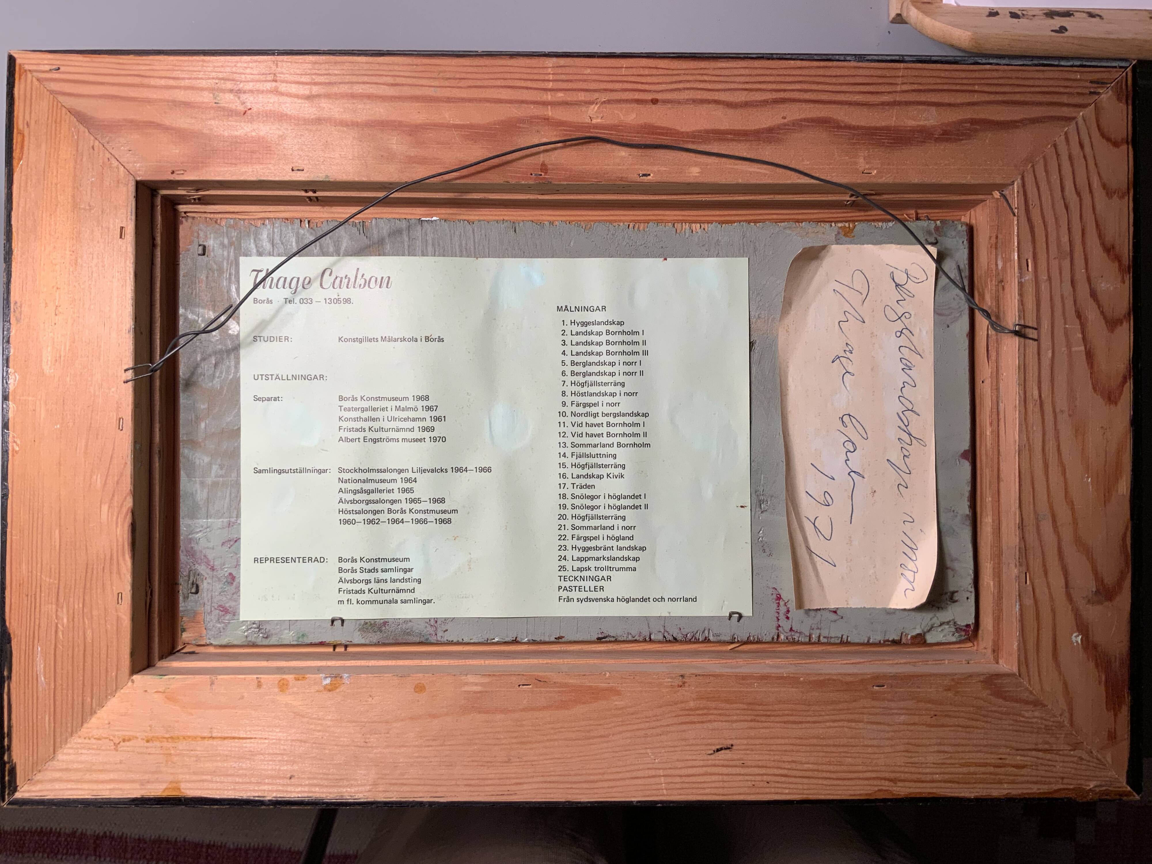 Vintage Painting Abstract Modernist Landscape By Thabe Carlson 1971