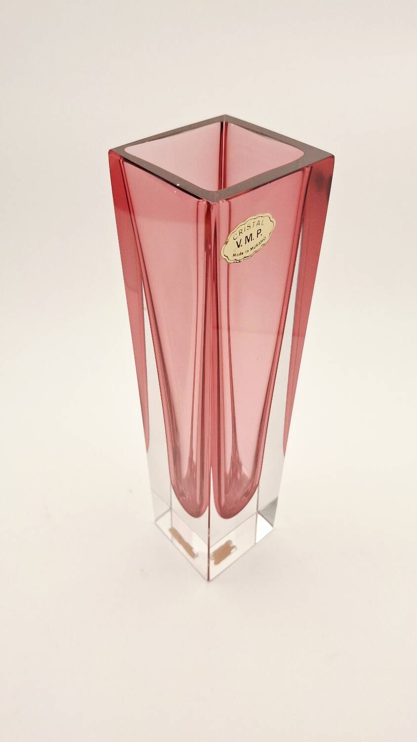 70s cubic sommerso vase