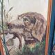 Large framed oil painting on hardboard