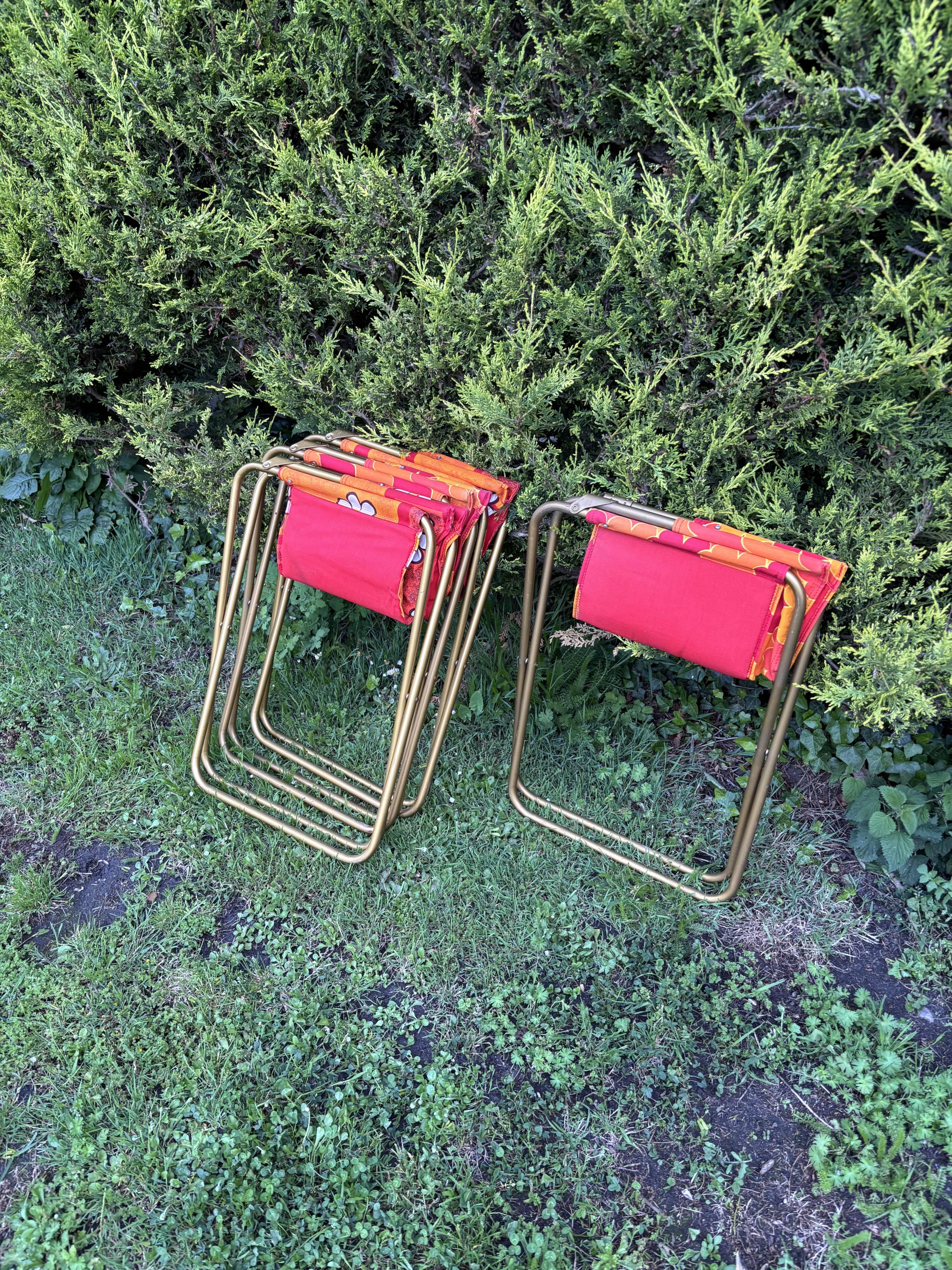 Set of 4 vintage 1970s camping folding chairs
