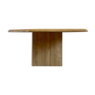 Travertine side table