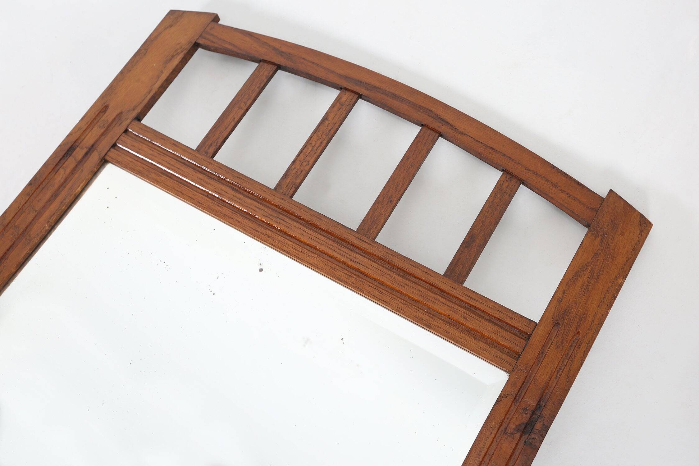 Art Deco Mirror in Wood with Facet Cut Mirror, 1930s