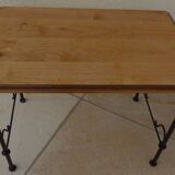 3 nesting tables in wrought iron and solid wood top