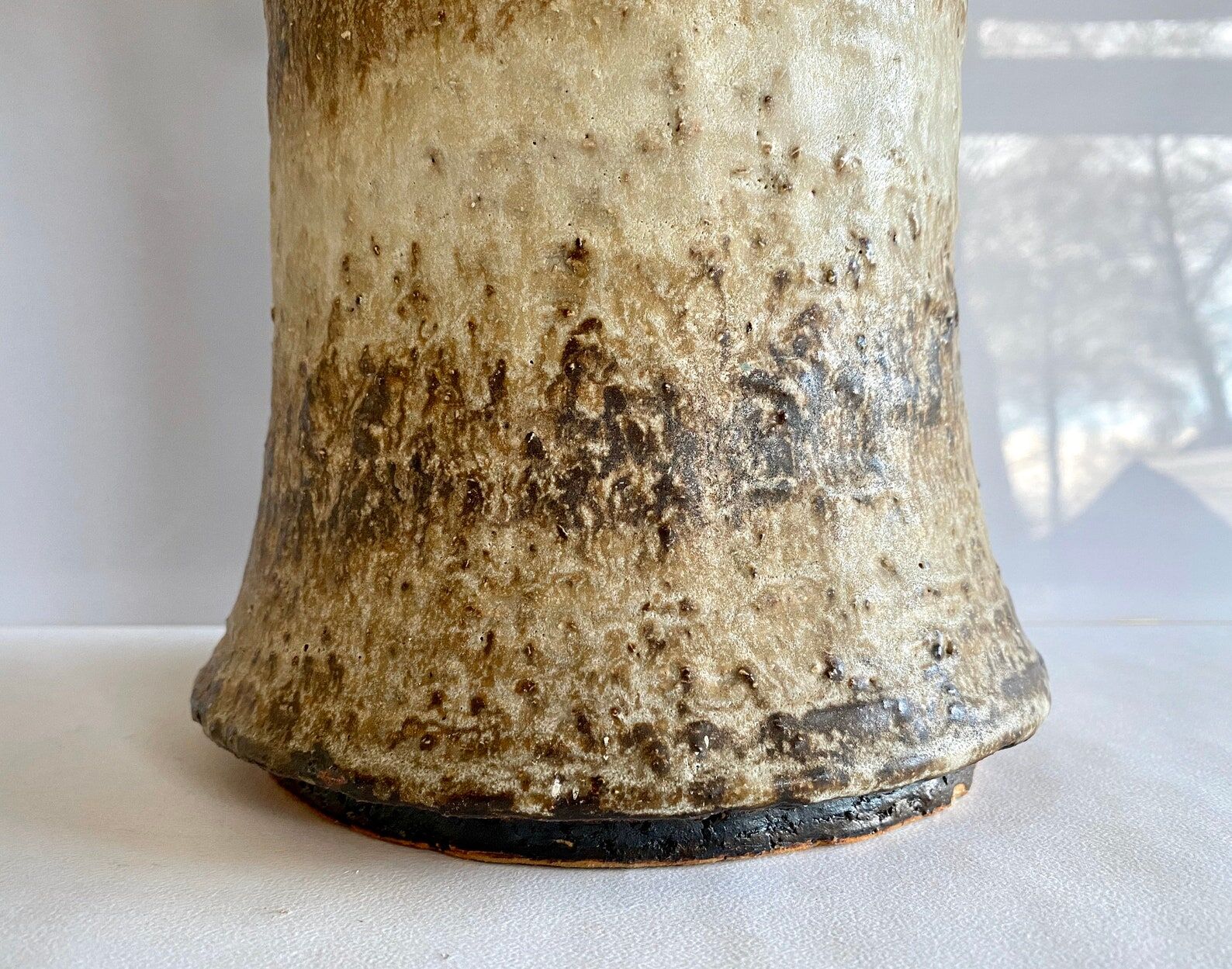 Large! Mid Century ceramic Vase, Brown, Vintage