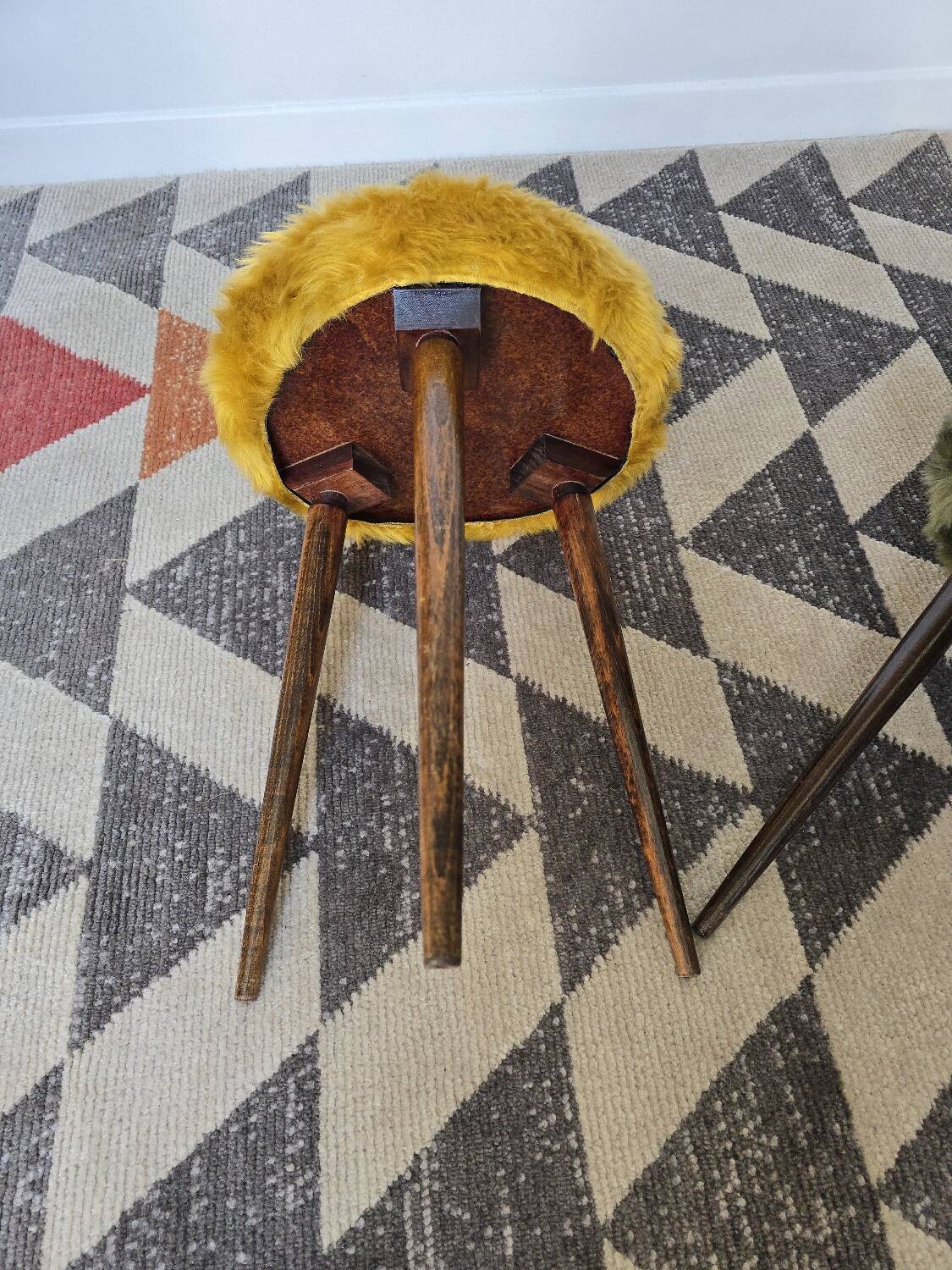 Wooden tripod stool