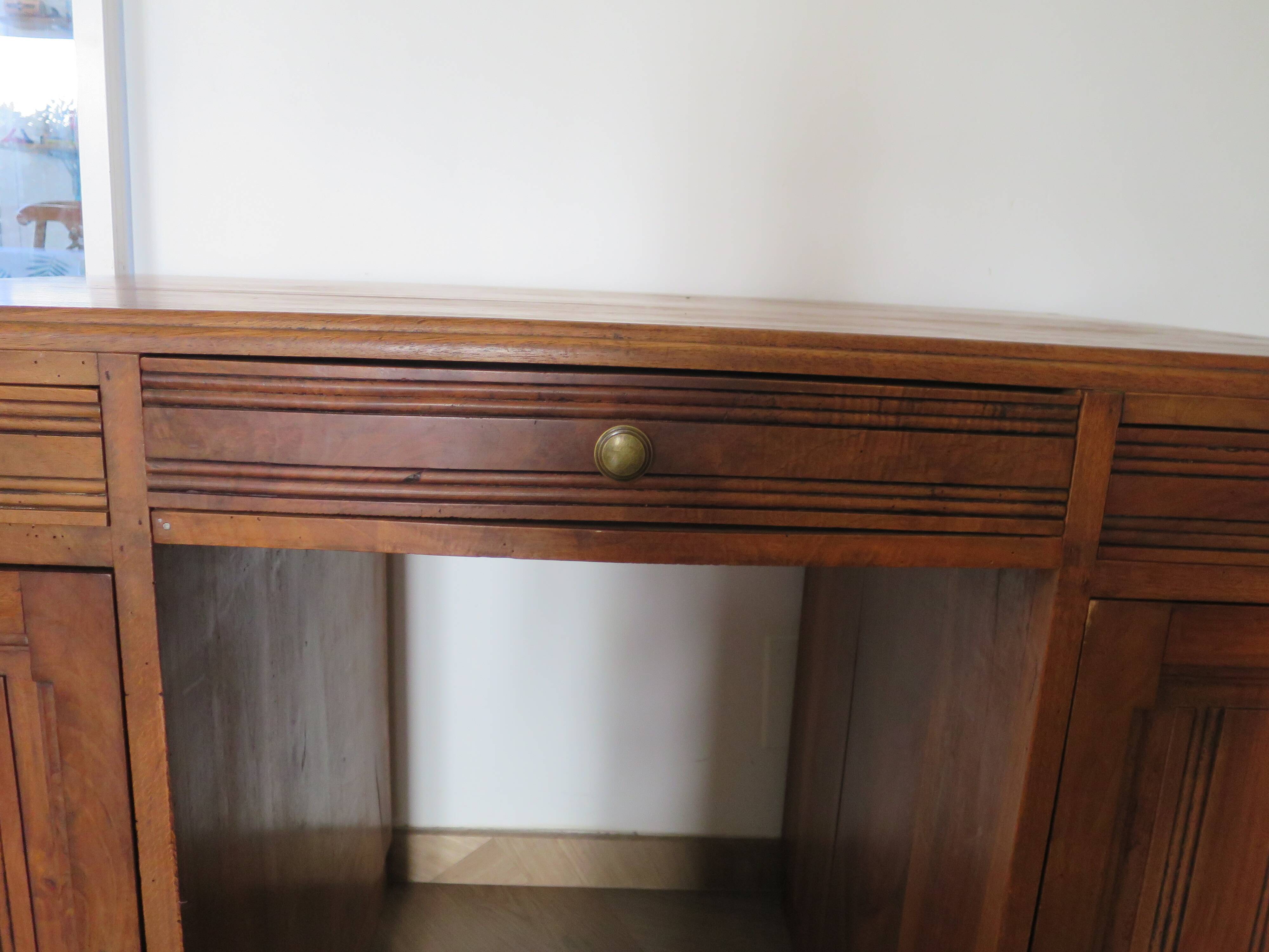 Vintage Art Deco schoolmaster's desk - double-sided - solid wood - 1940s/50s