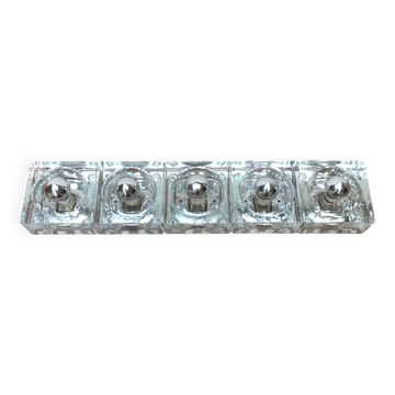 Vintage German Space Age Type 310 Glass Wall Lamps by Ludwig Beilharz for MZ Müller & Zimmer Leuchten, 1970s, Set of 6