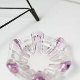 Cendrier sur pied verre coloré noire 1970