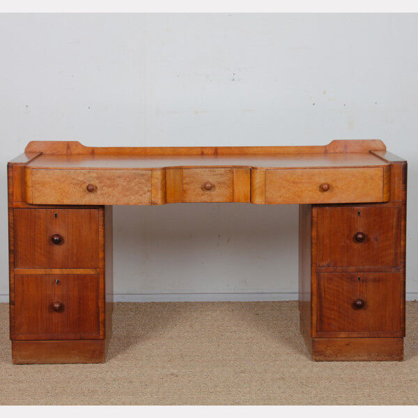 Bureau/coiffeuse en bois de loupe datant des années 1930