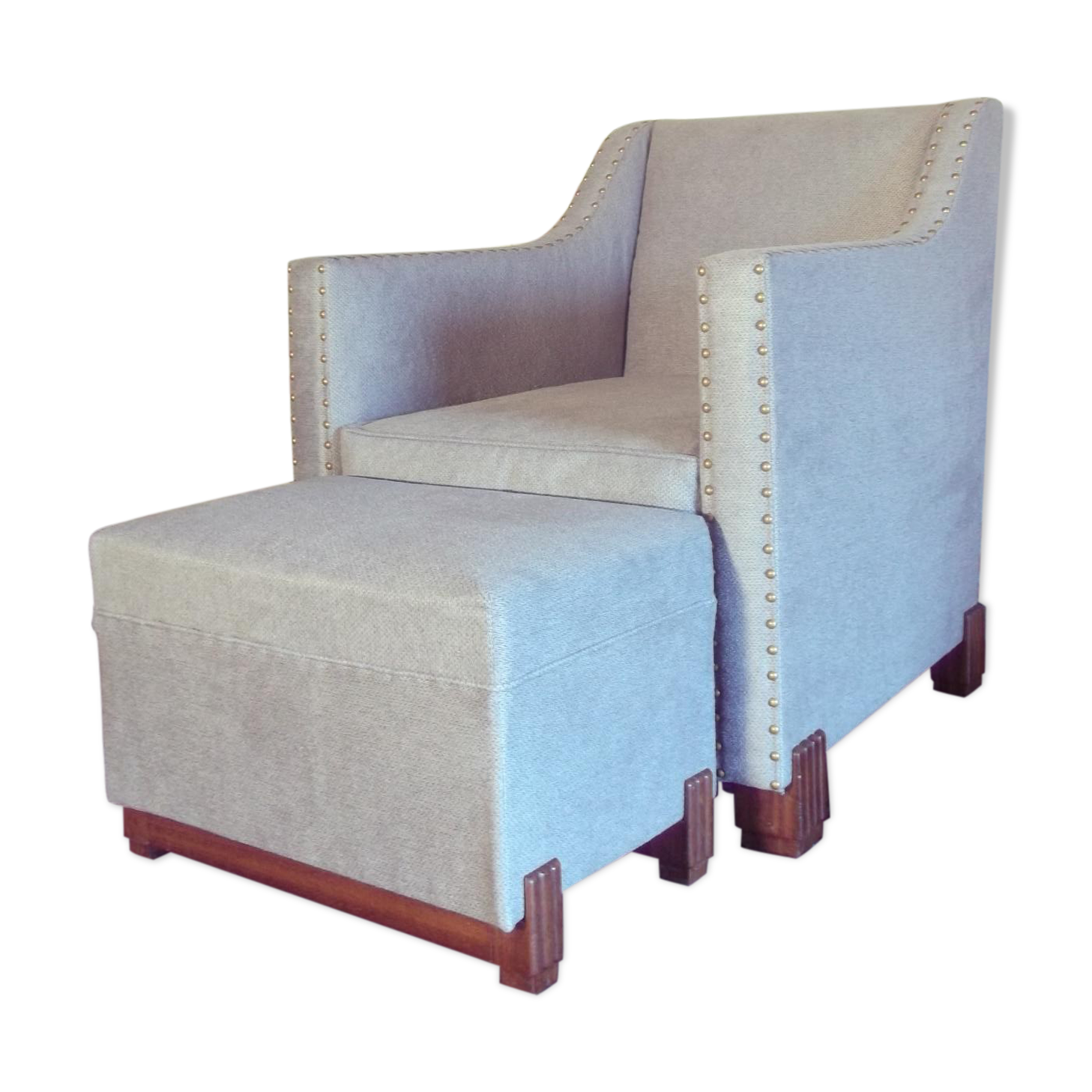 Art Deco chair with otoman