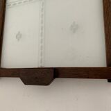 Plateau ancien en verre et bois