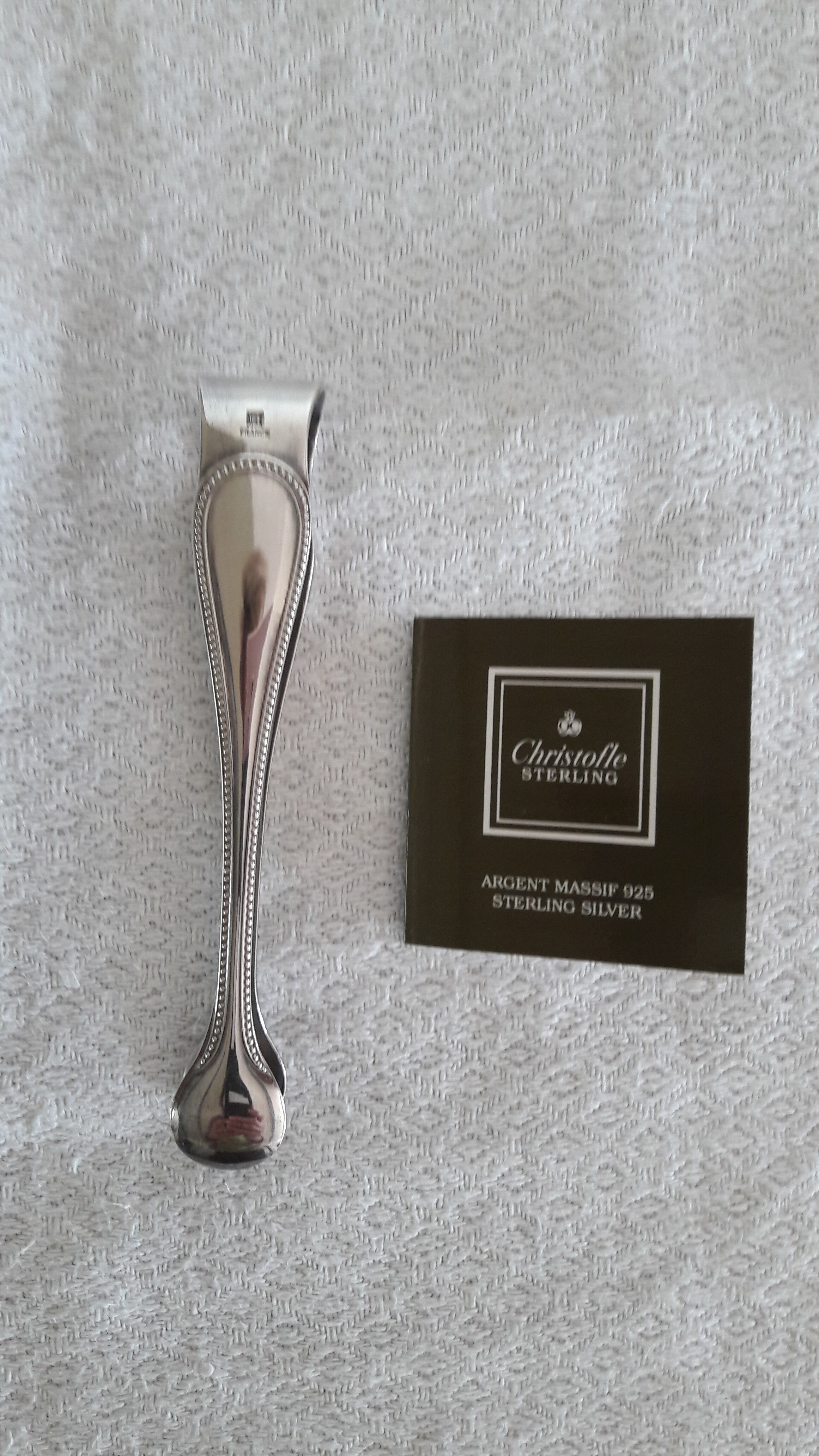 Christofle silver metal sugar pinch