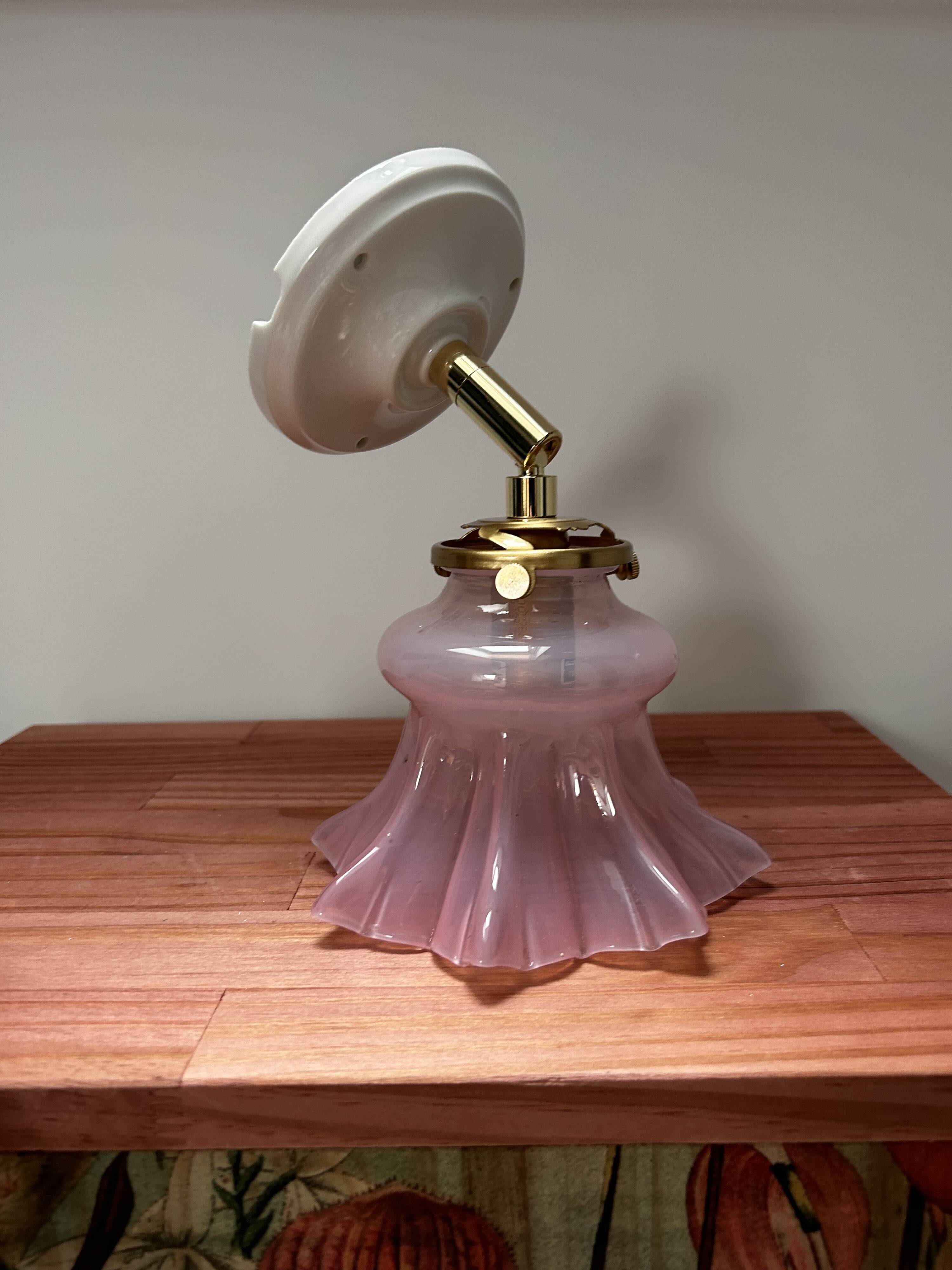 Vintage ceramic and glass tilting wall light