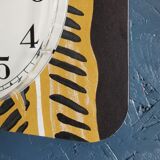 Silent rectangular vintage wall pendulum clock "Jaz ochre gray"