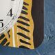 Silent rectangular vintage wall pendulum clock "Jaz ochre gray"