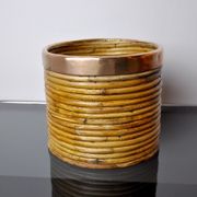 Panier en rotin et cuivre, Italie, 1970