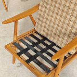 Pair of boomerang armchairs by antonin suman for ton (thonet)