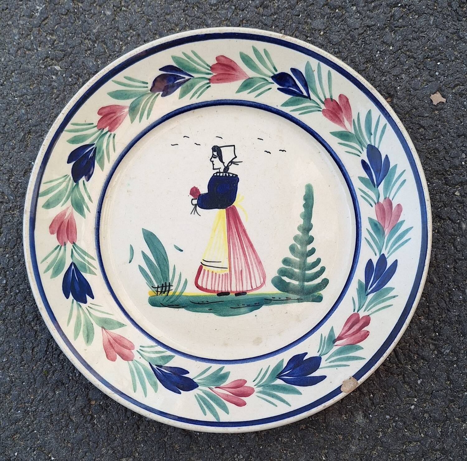 Set of 3 HB Quimper plates