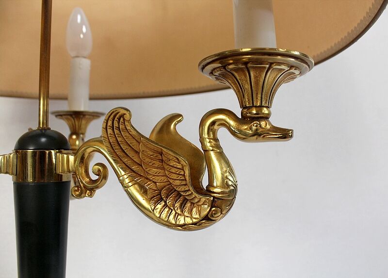 Golden brass lamp, empire style - early twentieth century