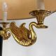 Golden brass lamp, empire style - early twentieth century