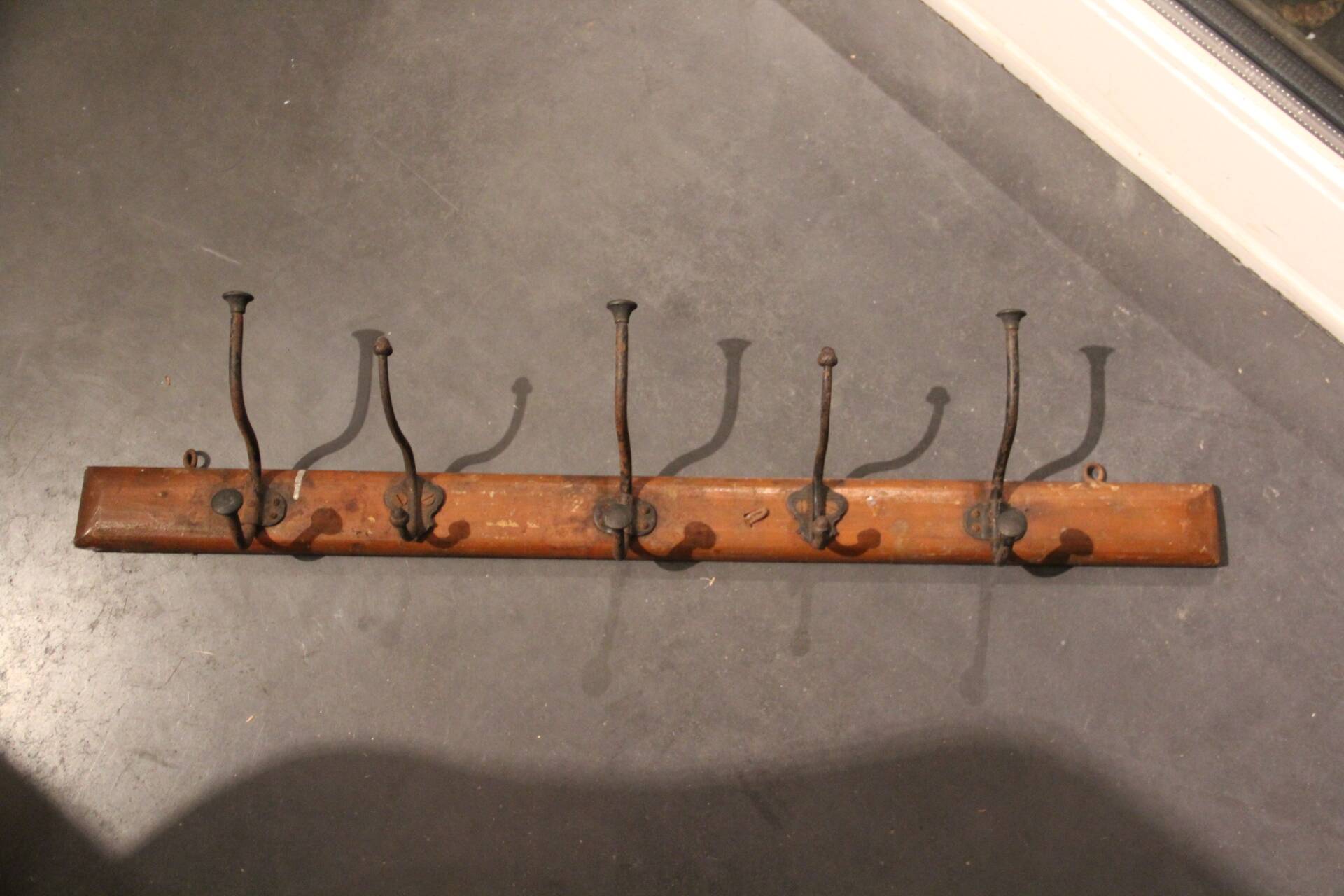 Antique workshop coat rack