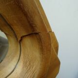 Brutalist free-form solid wood mirror from the 70s