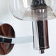 Vintage wall lamp in chromed metal and globe in smoked glass gray design Disderot seventies