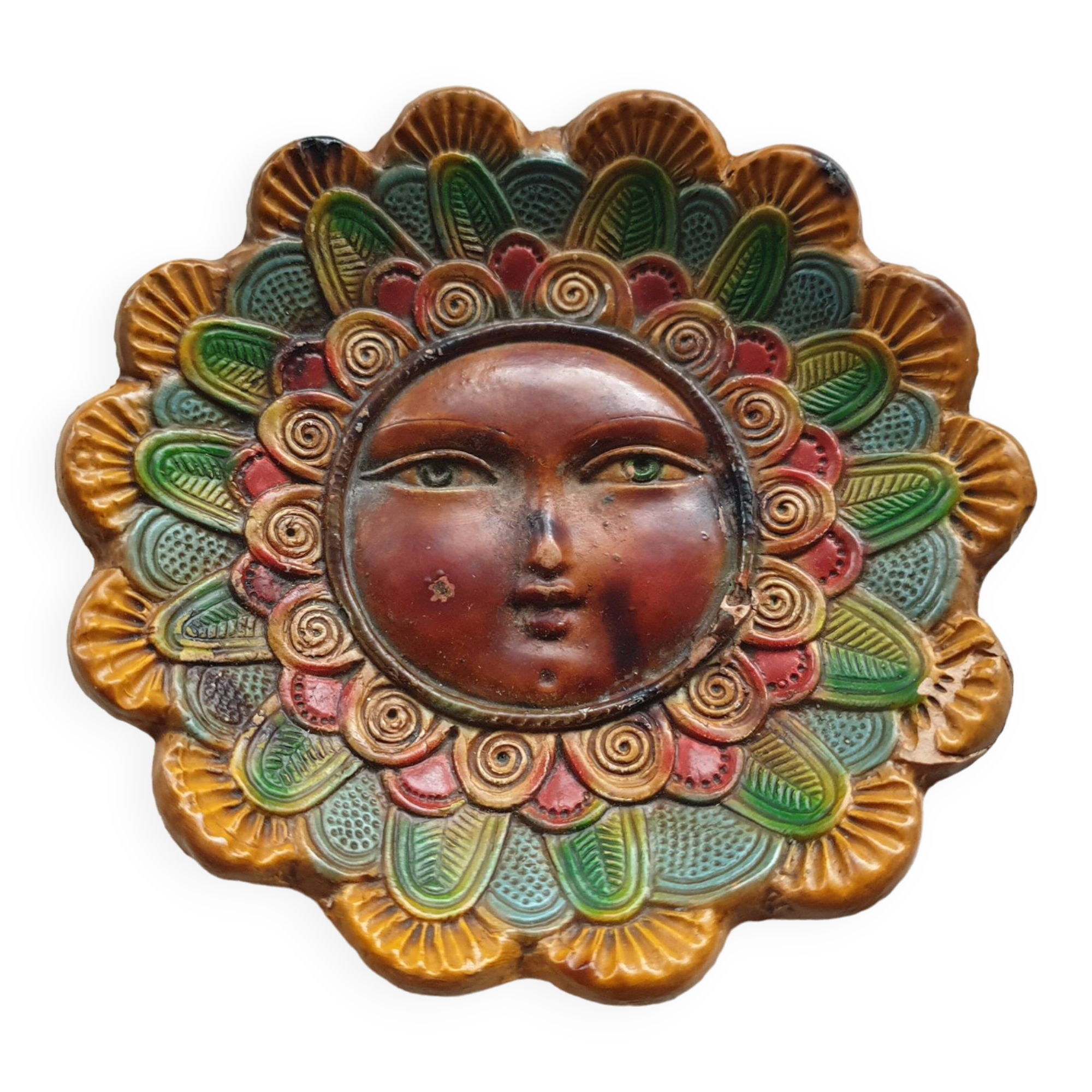 Vide poche soleil en céramique signé Jésus mariq
