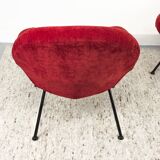 Red Lounge Chairs by Fritz Neth for Correcta, 1950s, Set of 2