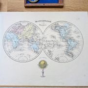 Antique world map, printed in 1852