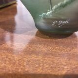 Signed glass paste vase