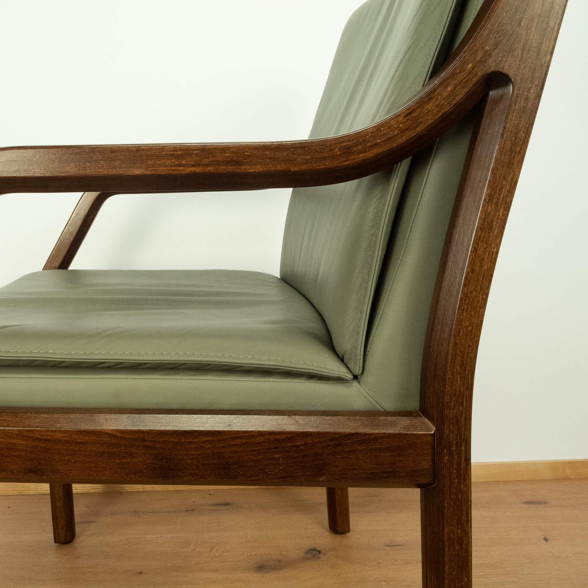 Armchair, Walter Knoll Art Collection, beech, leather, 1980s