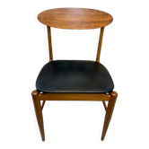 Chaise scandinave années 60 Skaï noir