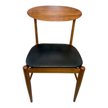 Chaise scandinave années 60 Skaï noir